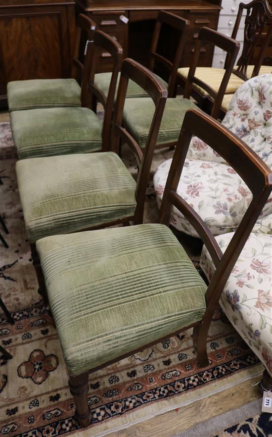 A set of 6 Victorian walnut dining chairs